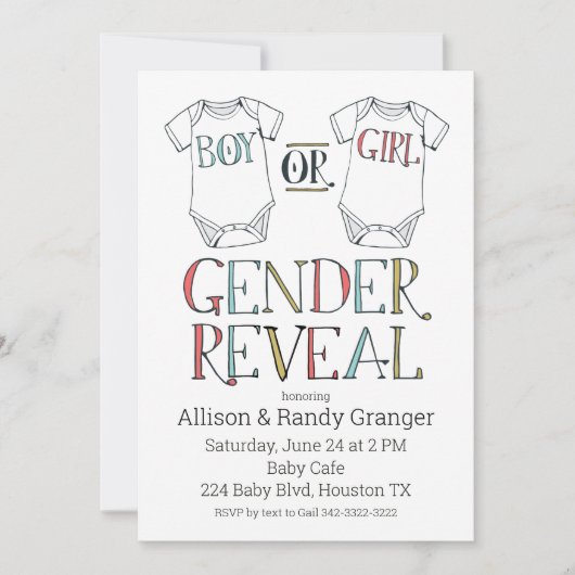 Einladung für niedliche Jungen oder Mädchen (Vorderseite)