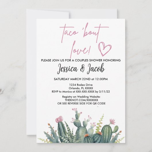 Einladung für Paare Dusche (Vorderseite)