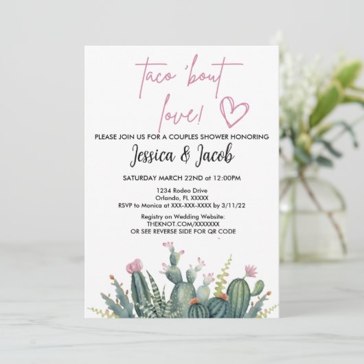 Einladung für Paare Dusche (Stehend Vorderseite)