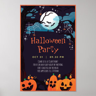 Einladung für Personalisiertes Halloween-Party Poster