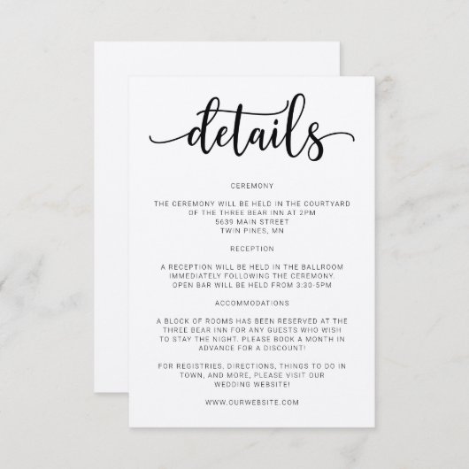 Einladung für rustikale Hochzeiten (Vorne/Hinten)