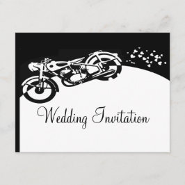 Einladung für Schwarz-weiße Hochzeiten von Motorrä