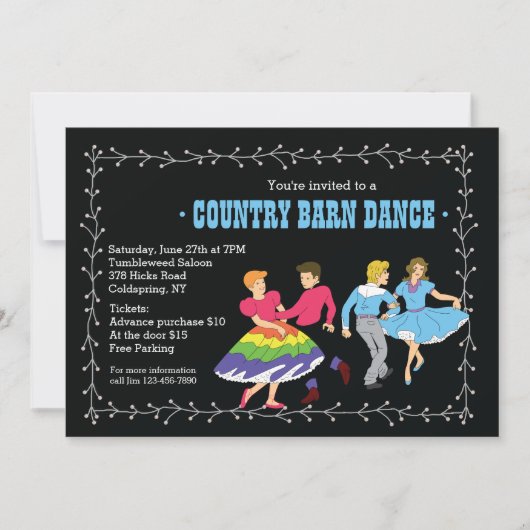 Einladung für Square-Dancing-Partner (Vorderseite)