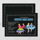 Einladung für Square-Dancing-Partner (Vorne/Hinten)