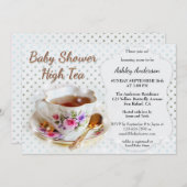 Einladung für Tea Baby-Dusche (Vorne/Hinten)