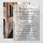 Einladung für themenorientierte Hochzeit Venedigs (Vorne/Hinten)