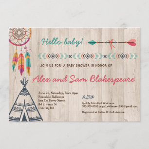 Einladung für Tribal Baby Shower