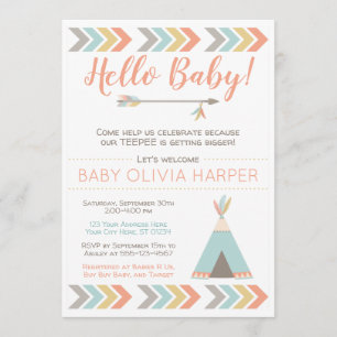 Einladung für Tribal Baby Shower   Teepee Sprinkle