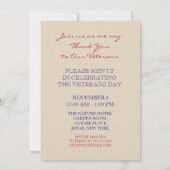 Einladung für Veterans Day Event Old Flag Star (Rückseite)