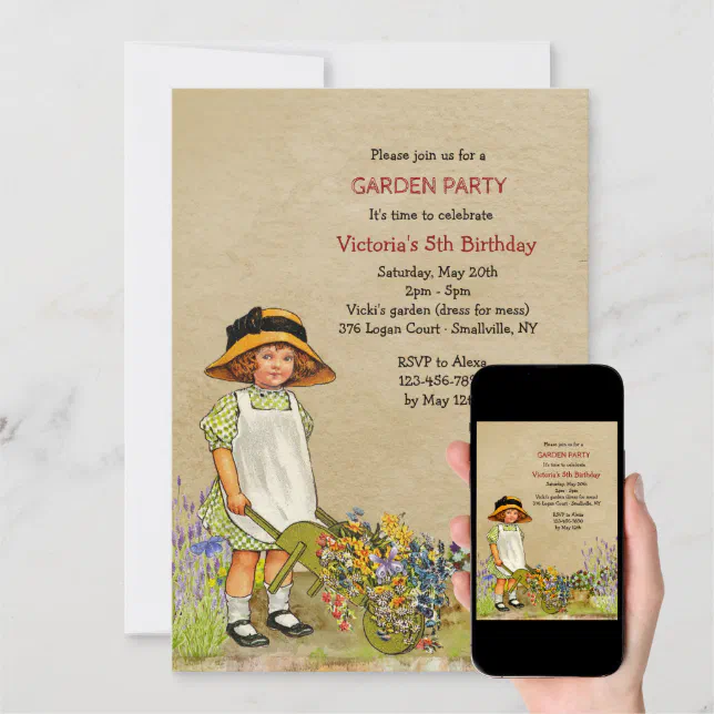 Einladung für Vintage Gärtner Zazzle.de
