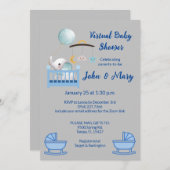 Einladung für Virtual Baby Shower Boy (Vorne/Hinten)
