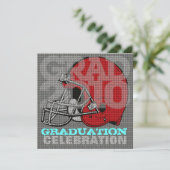 Einladung Fußball Helm 2 Rot (Stehend Vorderseite)