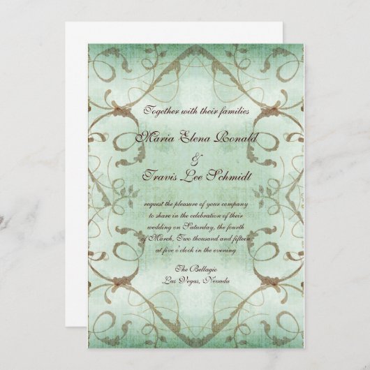 Einladung Geblüht Wasserfarbe (Vorne/Hinten)