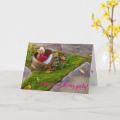 Einladung Gebundener Kindergeburtsbär (Gelbe Blume)