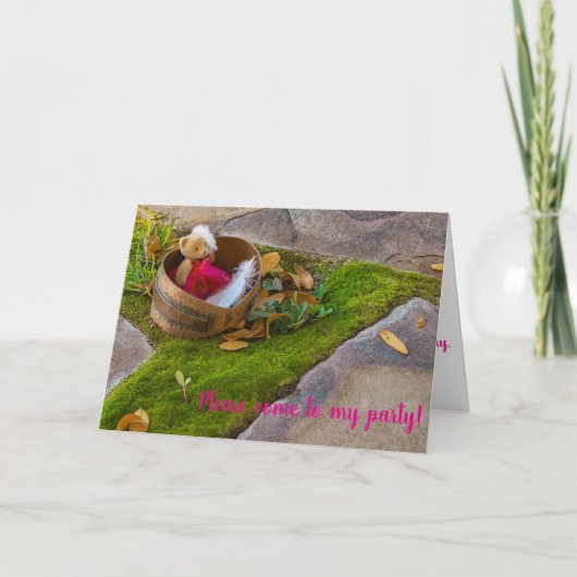 Einladung Gebundener Kindergeburtsbär (Vorderseite)