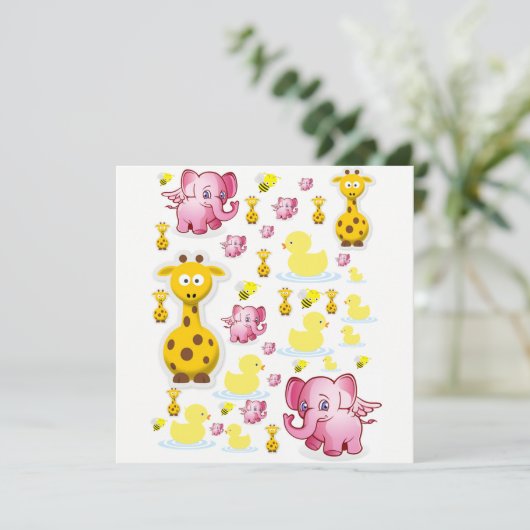 Einladung Geburtskarte (Stehend Vorderseite)