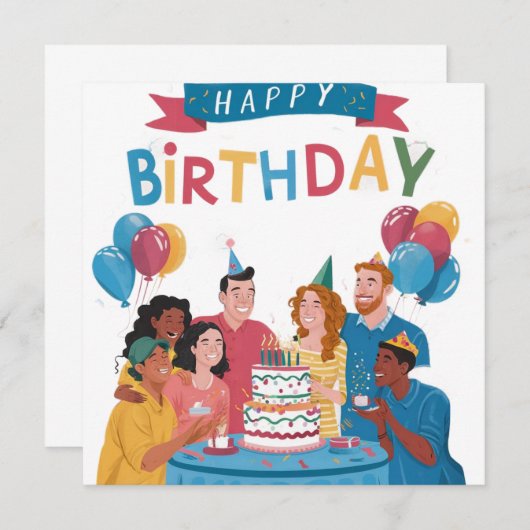 Einladung Geburtstag (Vorne/Hinten)