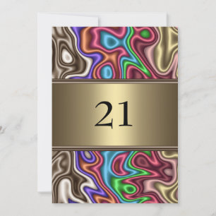 Einladung Geburtstag Abstrakte Farben Imitate Seid