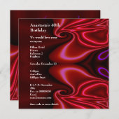 Einladung Geburtstag Abstrakten Imitate Seide Rot (Vorne/Hinten)