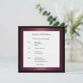 Einladung Geburtstag Elegantes Foto Burgund (Stehend Vorderseite)