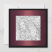 Einladung Geburtstag Elegantes Foto Burgund (Rückseite)
