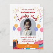 Einladung Geburtstag Personalize Card (Vorne/Hinten)