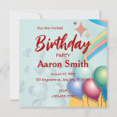 Einladung Geburtstag Personalize Card (Vorderseite)