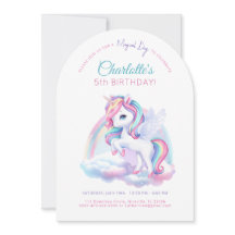 Einladung Geburtstagsfeier mit Einhorn.