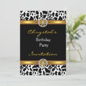 Einladung Geburtstagspartei Tierkühe Gold Juwel (Stehend Vorderseite)