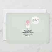 Einladung Geburtstagsparty Girl Niedlich Retro Ice (Rückseite)