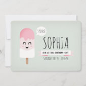 Einladung Geburtstagsparty Girl Niedlich Retro Ice (Vorderseite)