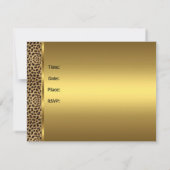 Einladung Geburtstagsparty Gold Exotic Wilde Leopa (Rückseite)