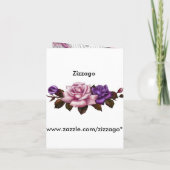 Einladung Geburtstagsparty White Pink Lila Rose (Rückseite)