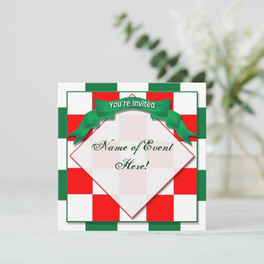 Einladung - Gelöschtes Rot/Grün (Stehend Vorderseite)