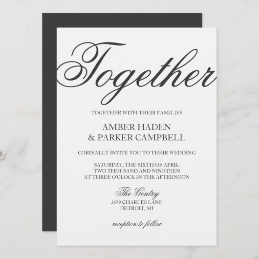 Einladung| Gemeinsam Einladung (Vorne/Hinten)