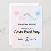Einladung Gender Reveal Boy or Girl? (Vorne/Hinten)