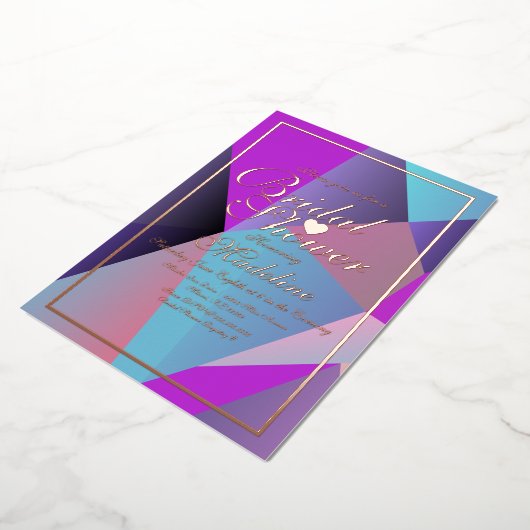 Einladung geometrischer Lila Brautpartys (Gedreht)