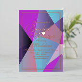 Einladung geometrischer Lila Brautpartys (Stehend vorne)