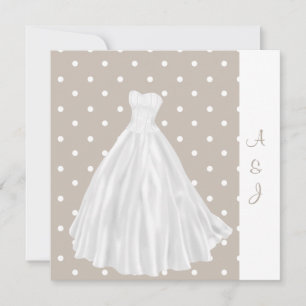 EINLADUNG gepunkteter WEISSE-GOWN-BREITE