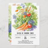 Einladung gesunder Ernte von Kindern zum Geburtsta (Vorne/Hinten)