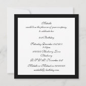 Einladung Glamour White Black Floral (Rückseite)