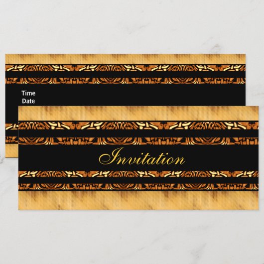 Einladung Gold Africa auf Black (Vorne/Hinten)