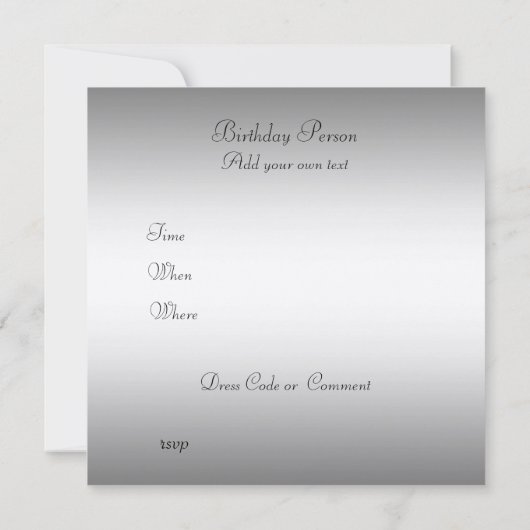 Einladung Gold Black Geburtstagsfeier (Rückseite)