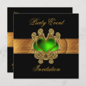 Einladung Gold Schwarz-grüner Schmuckgürtel (Vorne/Hinten)