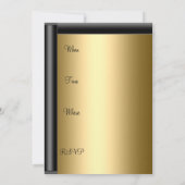 Einladung Gold und Black Birthday Party (Rückseite)