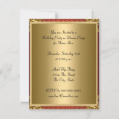 Einladung Gold und Rot Art Deco (Rückseite)