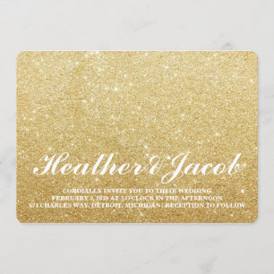 Einladung - Golden Glit Fab Hochzeit