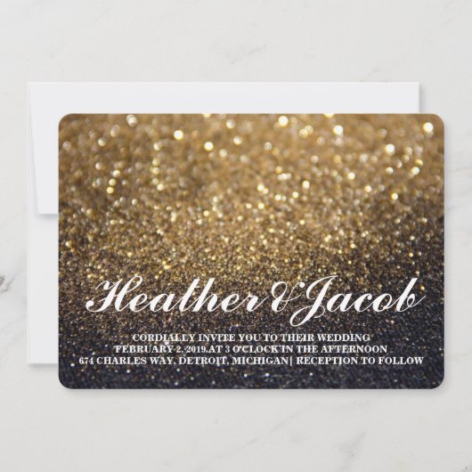 Einladung - Goldleder-Fab-Hochzeit (Vorderseite)