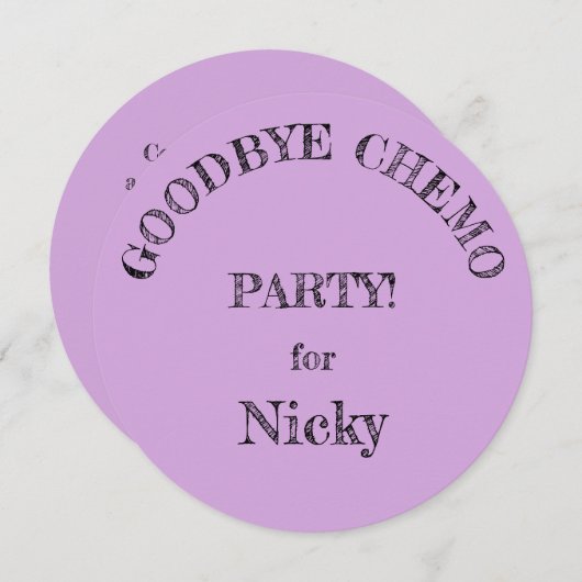 Einladung "Goodbye Chemo" (Vorne/Hinten)
