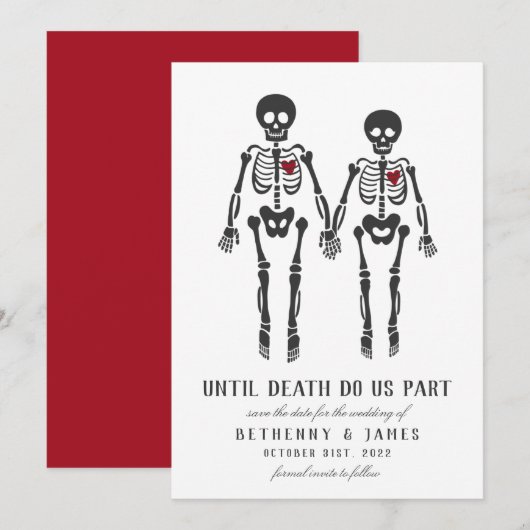 Einladung gotischer Skelette (Vorne/Hinten)